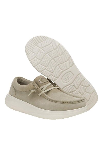 HEY DUDE Wally Comf Suede Men's Shoes - Stone Gray