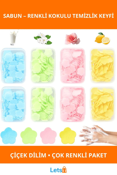 Letsii Flower Shaped Colorful Magic Soap Slices
