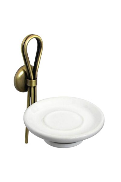 Maison Mex Suport sapun, ELEGANT, L.12 l.15.5 H.18 cm, bronz/alb