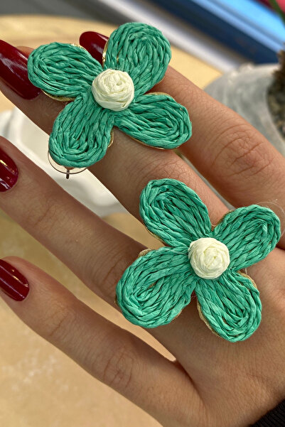 Qualia Butik أقراط نسائية بتصميم زهرة الأقحوان الملونة