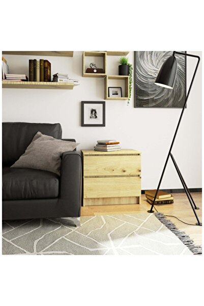 SERSIMO Chest of drawers with 2 drawers made of 16 mm laminated chipboard, 60x40x55 cm, artisan oak