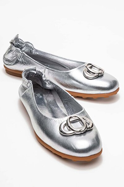 Zeynep Sıradağlı Balerini Perite pentru femei din piele naturală, cu fir metalic