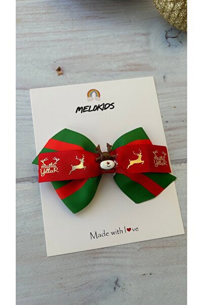 MeloKids مشبك شعر بتصميم خاص بطابع السنة الجديدة - مع شكل غزال