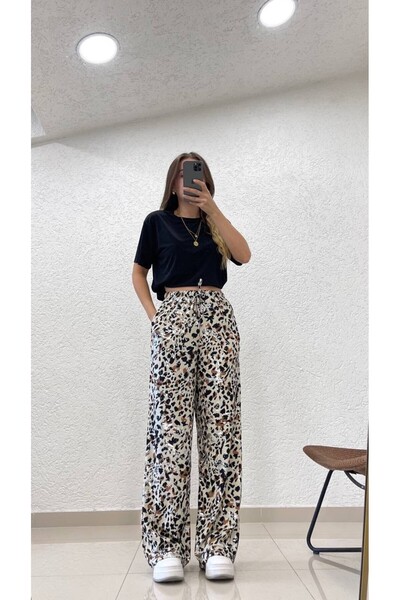 cottonage BRIGHT LEOPARD PRINT PANTS