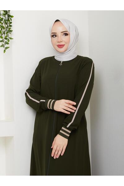 ESLEMNUR Casual Hajj and Umrah Ribbed Striped Ferace