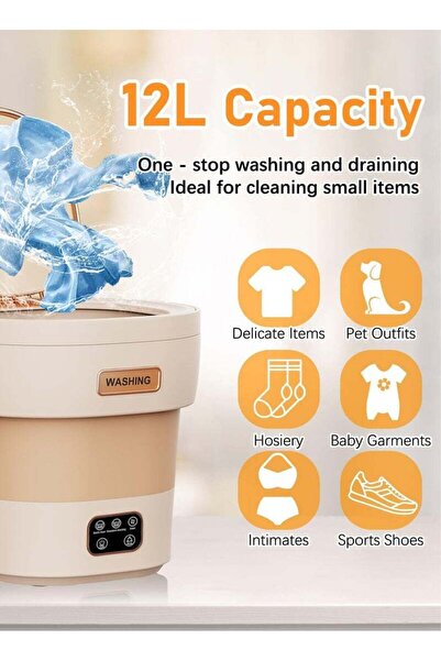 X SPRING 12L Portable Washer with Spin Dryer - Mini Washing Machine for Apartments