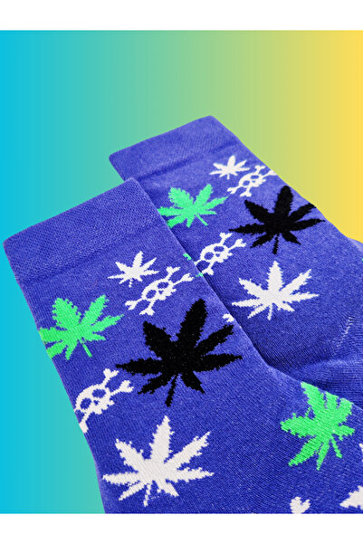 Shuttle Park Special Series Happy Colorful Leaf Skull Pattern Socks Fun Comfortable Stylish Design Style Socks