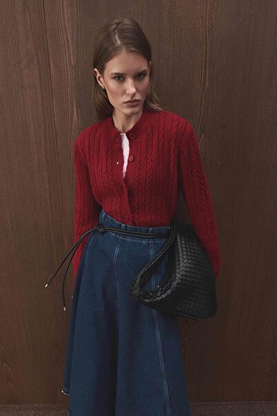 Hooopstore Hair Knitwear Red Cardigan