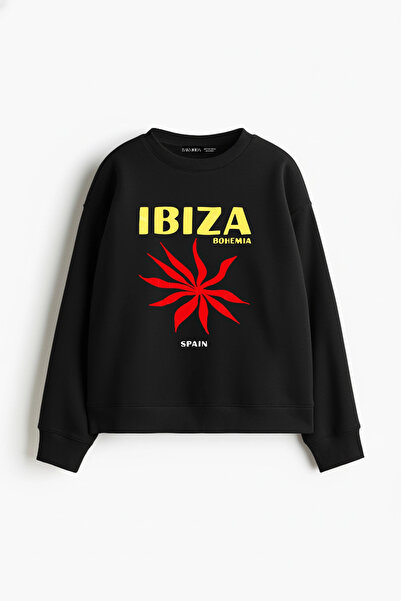 Bak Moda Ibiza Bohemia cu imprimeu Hanorac fără glugă croi relaxat Hanorac ne...