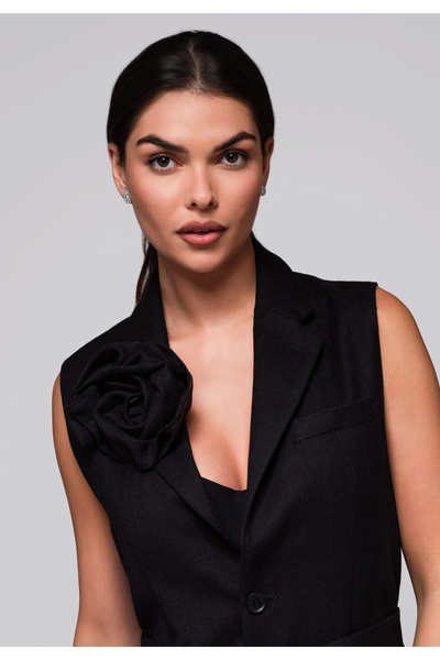 OMBRE Dámská vesta LW-BLZV-0102 - černá