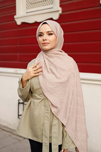 ipekistanbul Şal jacquard moale - model dama - roz pudrat