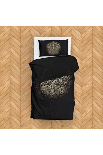 The Lucid Lab Gold Hamsa & Golden Lotus Double Sided Duvet Cover Set 160 cm X...