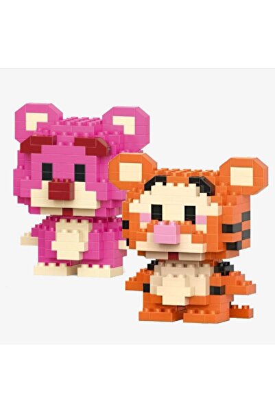 ZEKTON Sevimli Kaplan ve Ayı Çift Seti Nano Blok Figürleri | 2'li Mini Hayvan...