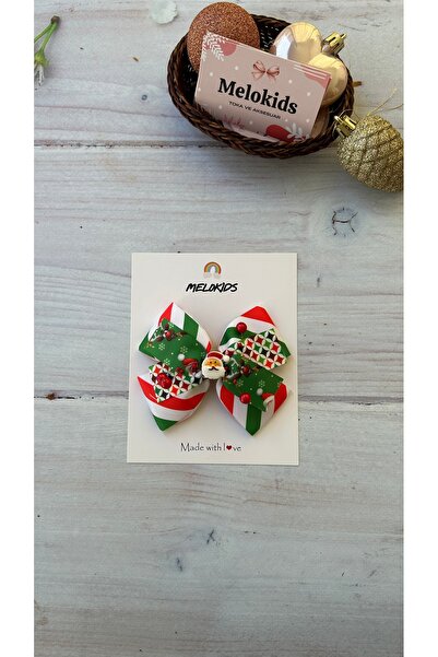MeloKids مشبك شعر بشريط بتصميم خاص بطابع السنة الجديدة - سانتا كلوز