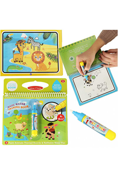 Ikonka Ikonka children's coloring book, with magic water marker Farm Animals, size 19 x 15 cm