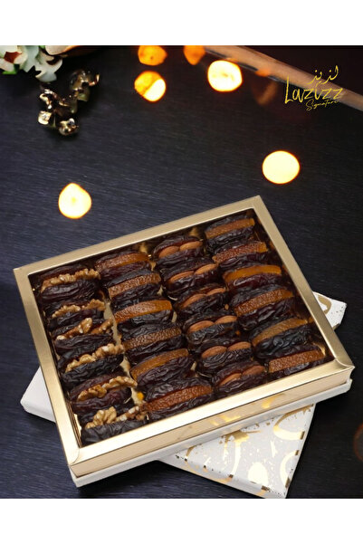 Lazizz هدية تمر مجدول محشي مميز ٢٤ قطعة ٣ أنواع