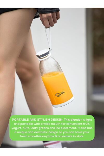 QuTek Portable 500ml Personal Blender, 6 Stainless Blades, USB-C Rechargeable, Food-Grade ABS