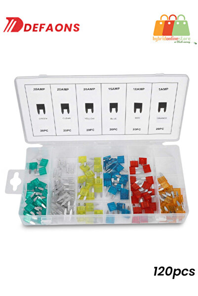 DEFAONS 120PCS Car Fuse Assortment for Vehicle Electrical Protection and Replacement Kit Set 120AMPS