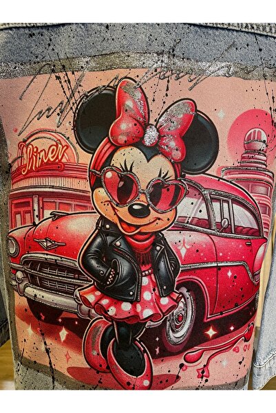 Dadali Women's Long Sleeve Embroidered Shiny Special Design Cotton Denim Jacket