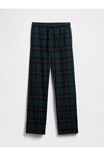 GAP Erkek Koyu Yeşil Relaxed Flannel Pijama Altı