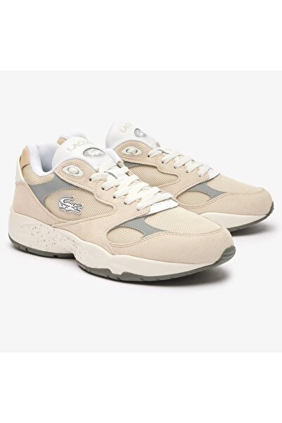 Lacoste Sport Storm 96 Lo Vintage Leather Mens Sneaker Genuine Leather Men's Casual Sports Shoes Cream