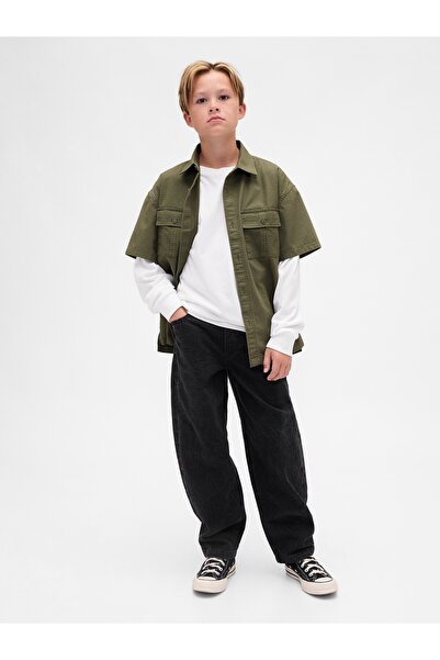 GAP Erkek Çocuk Siyah Baggy Jean Pantolon