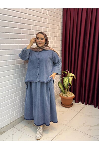 İLGEN TEKSTİL Denim Skirt Suit