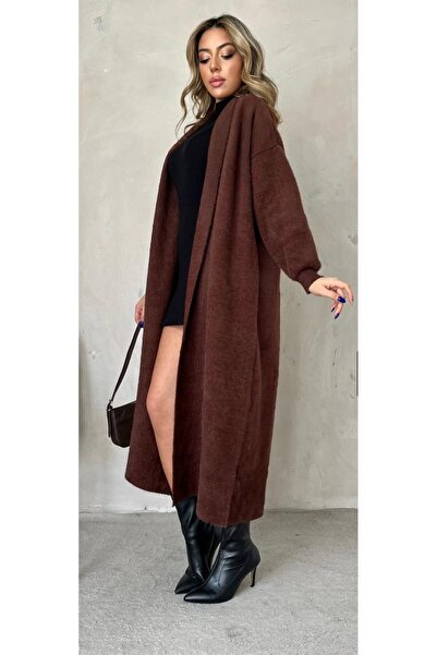 Rouge basıc Bearded Long Cardigan