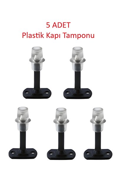 Genel Markalar 5 Adet Kapı Arkası Stoperi Plastik Siyah 8 cm