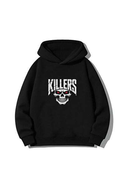 MODA هوديي سويت شيرت مطبوع من Dry Head Killers بغطاء رأس باللون الأسود