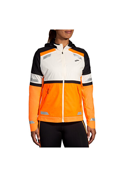 Brooks Run Visible Jacket 2.0 Kadın Beyaz-Turuncu Ceket 221689167