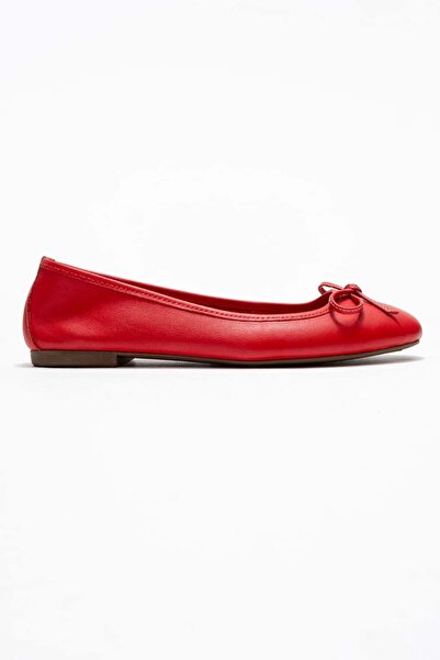 Zeynep Sıradağlı Poetry Women's Leather Ballerinas Red