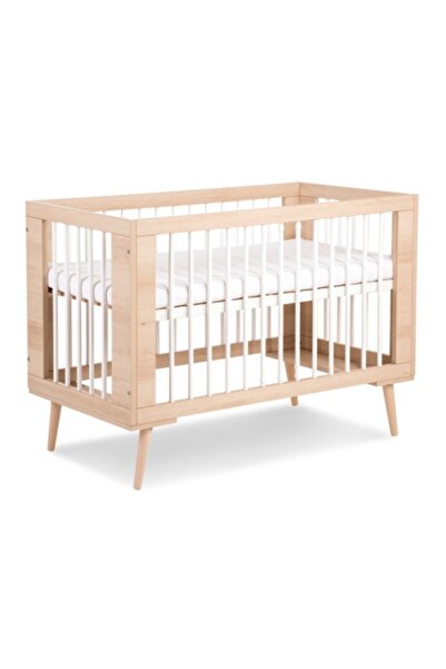 Klups Wooden children's bed SOFIE White-Natural, 120 x 60 cm