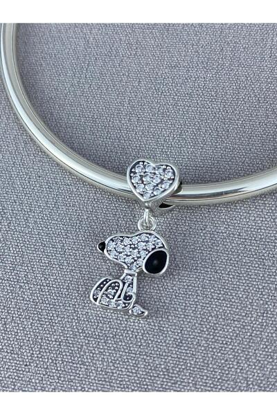 My Story Taşlı Kalpli Snoopy Charmı