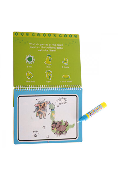 Ikonka Ikonka children's coloring book, with magic water marker Farm Animals, size 19 x 15 cm