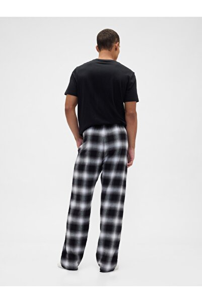 GAP Erkek Siyah Relaxed Flannel Pijama Altı