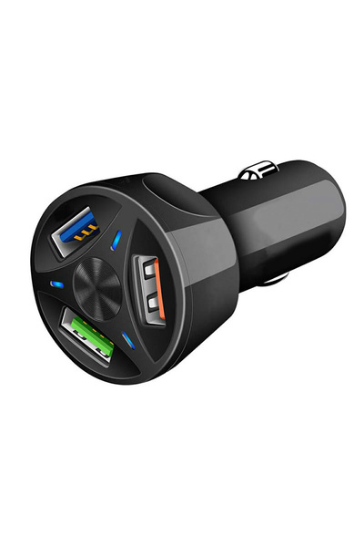 zola Car charger, 3x USB ports, type A, quick charge function, black, 7.8x2.9x4.4 cm