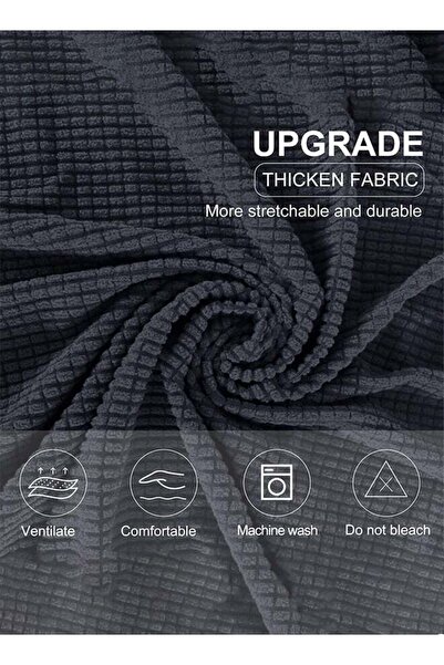 X SPRING sofa cover 3 seater corn fluff super elastic waterproof and wrinkle dark gray 190-230CM