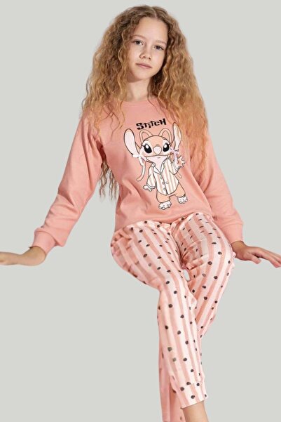 ww waka waka kids store Girl Stitch Printed Pink Cotton Pajamas Set