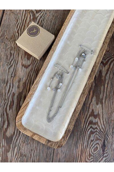 cadeaccessories Kelebek Charmlı Zincir Detaylı 2'li İğne