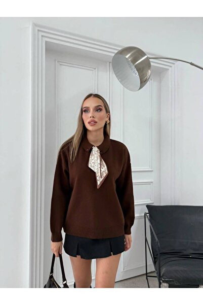 NEWCO Πουλόβερ με γιακά πόλο με κασκόλ