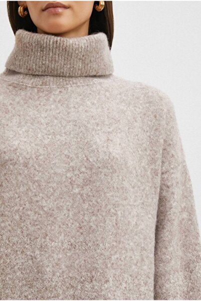 D'RECCY Women's High Neck Soft Knit Flexible Sweater