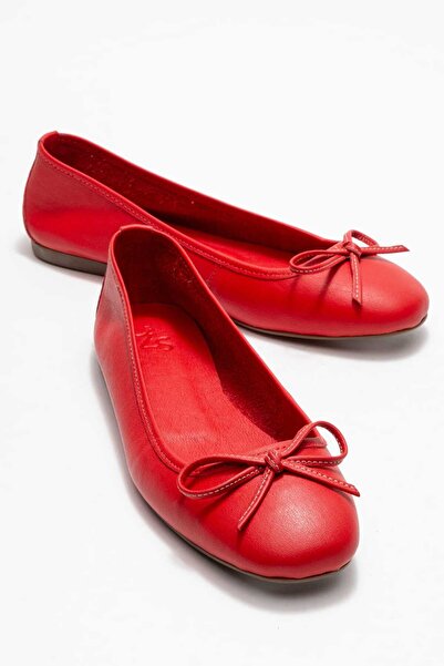 Zeynep Sıradağlı Poetry Balerini din piele naturală pentru femei, roșii
