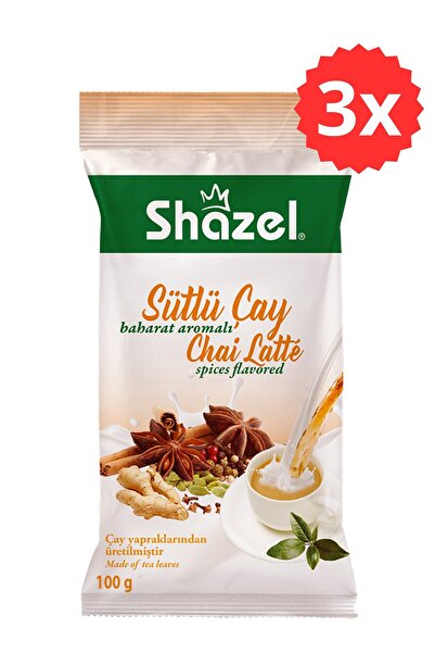Shazel Sütlü Çay Chai Latte Baharat Aromalı 100 gr x 3 Adet