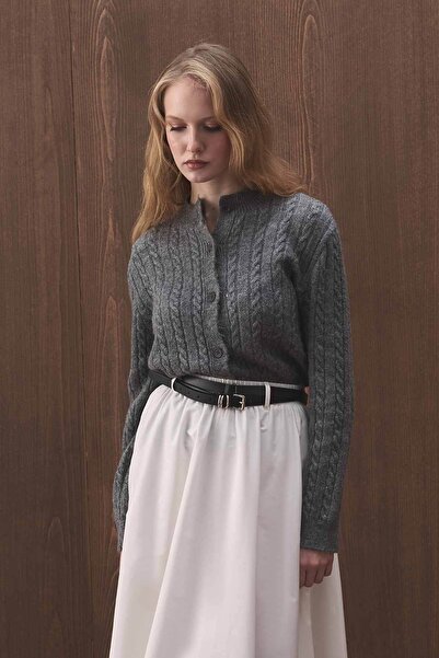 Hooopstore Hair Knitwear Gray Cardigan