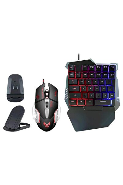 Apera G508 Mobil Oyun Kablolu Klavye Mouse Kombo Paket Seti PUBG Dönüştürücül...