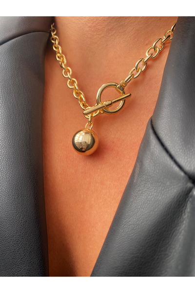 H&S AKSESUAR Uzun Gemici Kilit Model Top Çelik Kolye