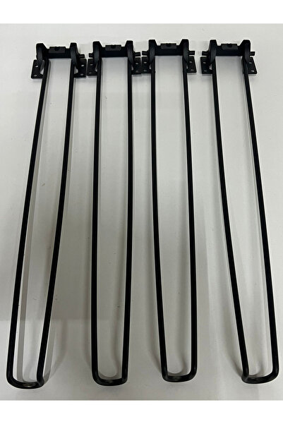 HAMADEX 50 cm Siyah Metal Katlanır Masa Ayağı - 4 Adet| Pratik Yer Sofrası & Masa Ayağı