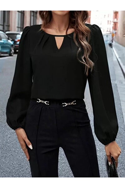 GENCULUS Bluză din crep importat cu mâneci lungi pentru femei