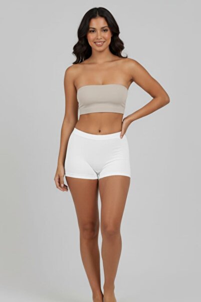 enmodaiçgiyim 15 τεμάχια λευκά βαμβακερά εξαιρετικά άνετα γυναικεία σορτς μπόξερ που δεν αφήνουν ίχνη, ασφαλή εσώρουχα μέσα στο παντελόνι